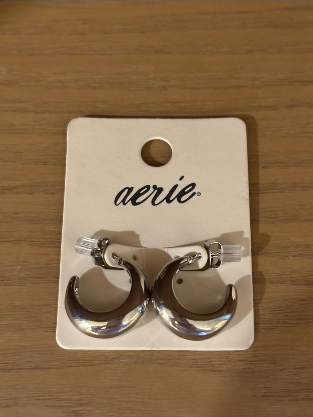 American Eagle Outfitters Silver Crescent Hoop Earrings